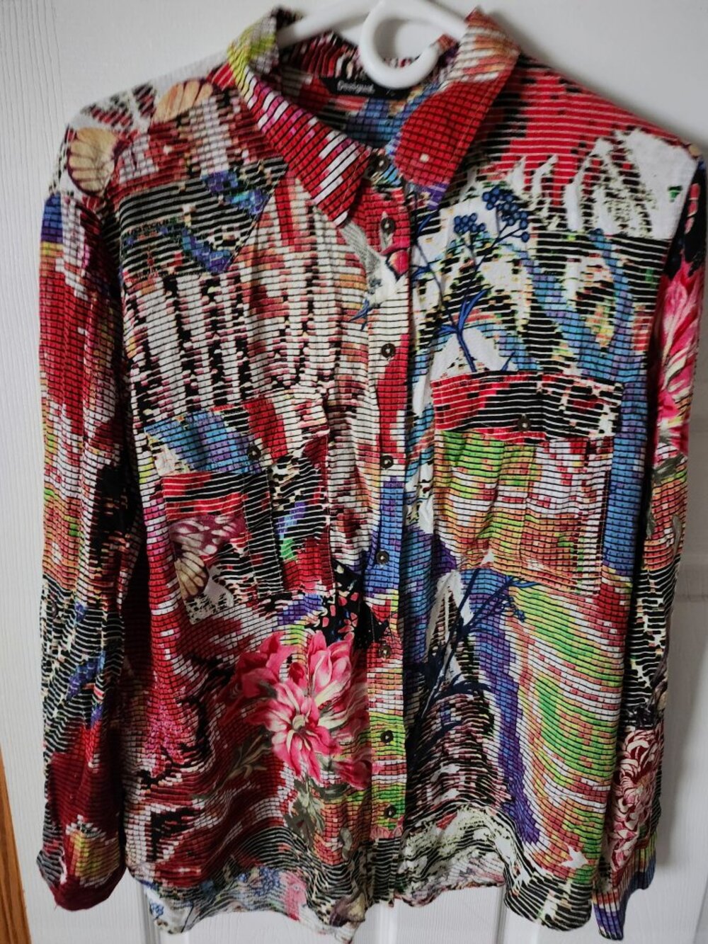Desigual ladies long sleeved blouse size XL
